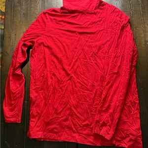 Red Turtleneck Long Sleeve Top